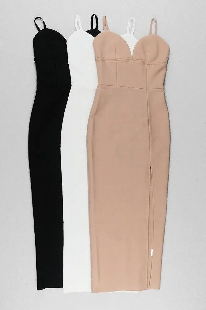 Milan Bandage Midi Dress - Nude