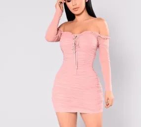 Milkmaid Long Sleeve Bodycon Mini Dress