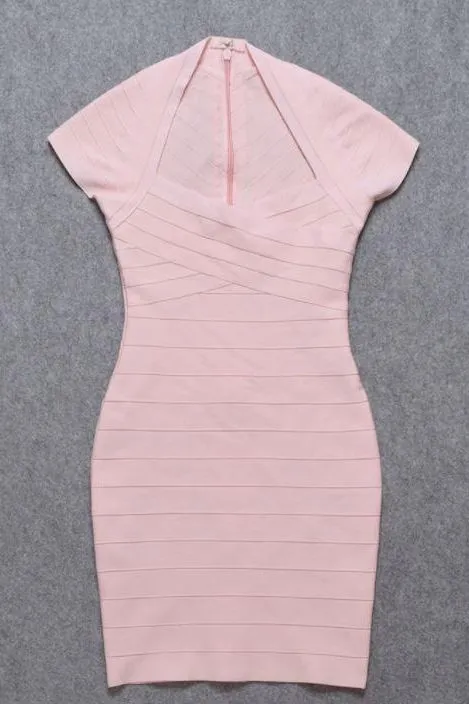 Miranda Bandage Mini Dress - Dusty Pink