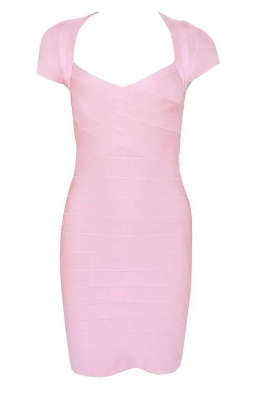 Miranda Bandage Mini Dress - Dusty Pink