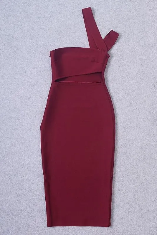 Molly Bandage Midi Dress - Red Wine