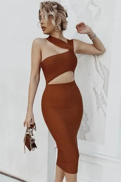 Molly Bandage Midi Dress - Red Wine