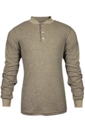 National Safety Apparel X-Large Tan 6.5 oz CARBONCOMFORT Flame Resistant Long Sleeve Henley Shirt