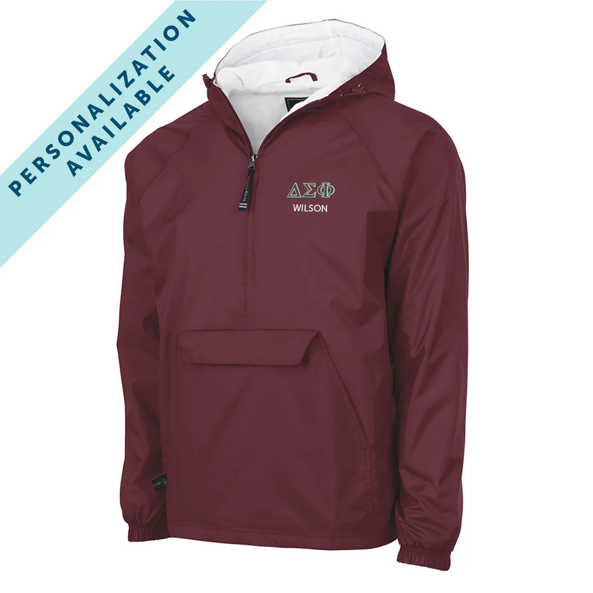 New! Delta Sig Classic 1/4 Zip Rain Jacket