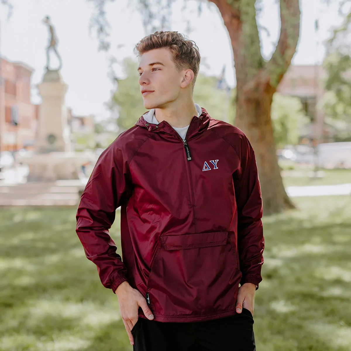 New! Delta Upsilon Classic 1/4 Zip Rain Jacket