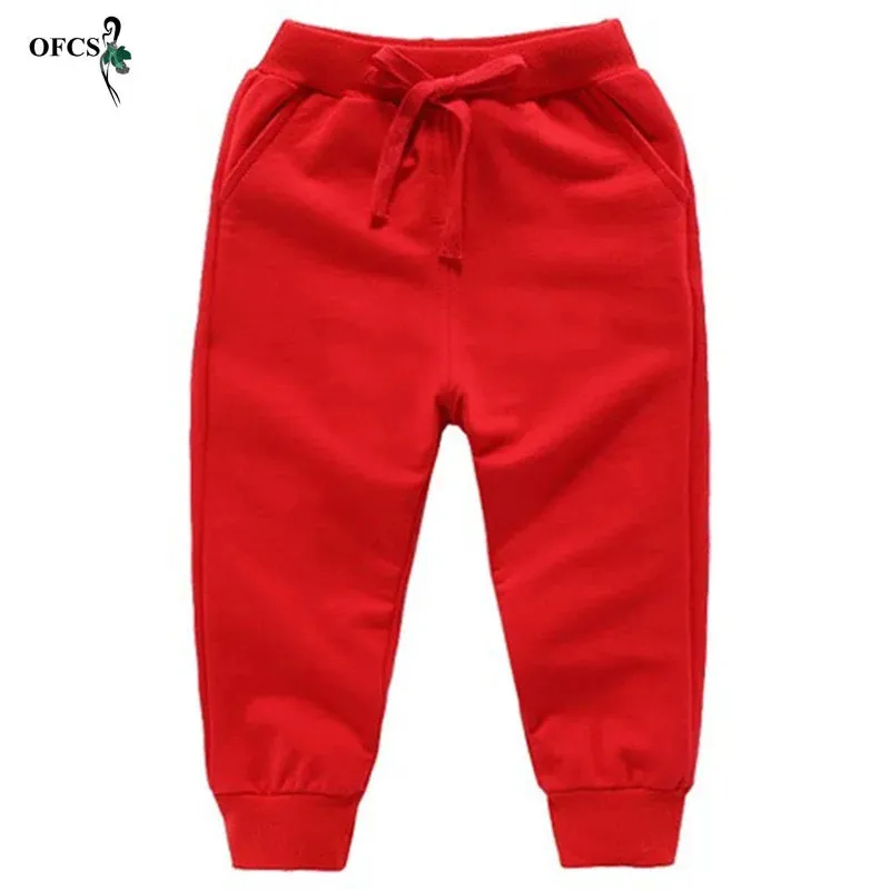 New Retail Sale Cotton Pants For 2-10 Years Old Solid Boys Girls Casual Sport Pants Jogging Enfant Garcon Kids Children Trousers