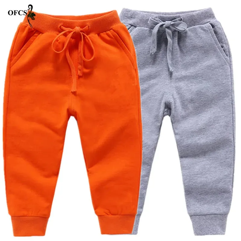 New Retail Sale Cotton Pants For 2-10 Years Old Solid Boys Girls Casual Sport Pants Jogging Enfant Garcon Kids Children Trousers