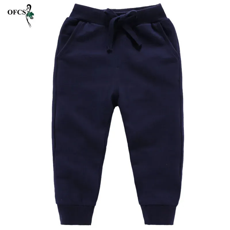 New Retail Sale Cotton Pants For 2-10 Years Old Solid Boys Girls Casual Sport Pants Jogging Enfant Garcon Kids Children Trousers