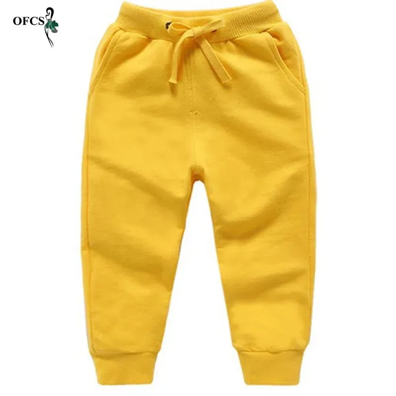 New Retail Sale Cotton Pants For 2-10 Years Old Solid Boys Girls Casual Sport Pants Jogging Enfant Garcon Kids Children Trousers