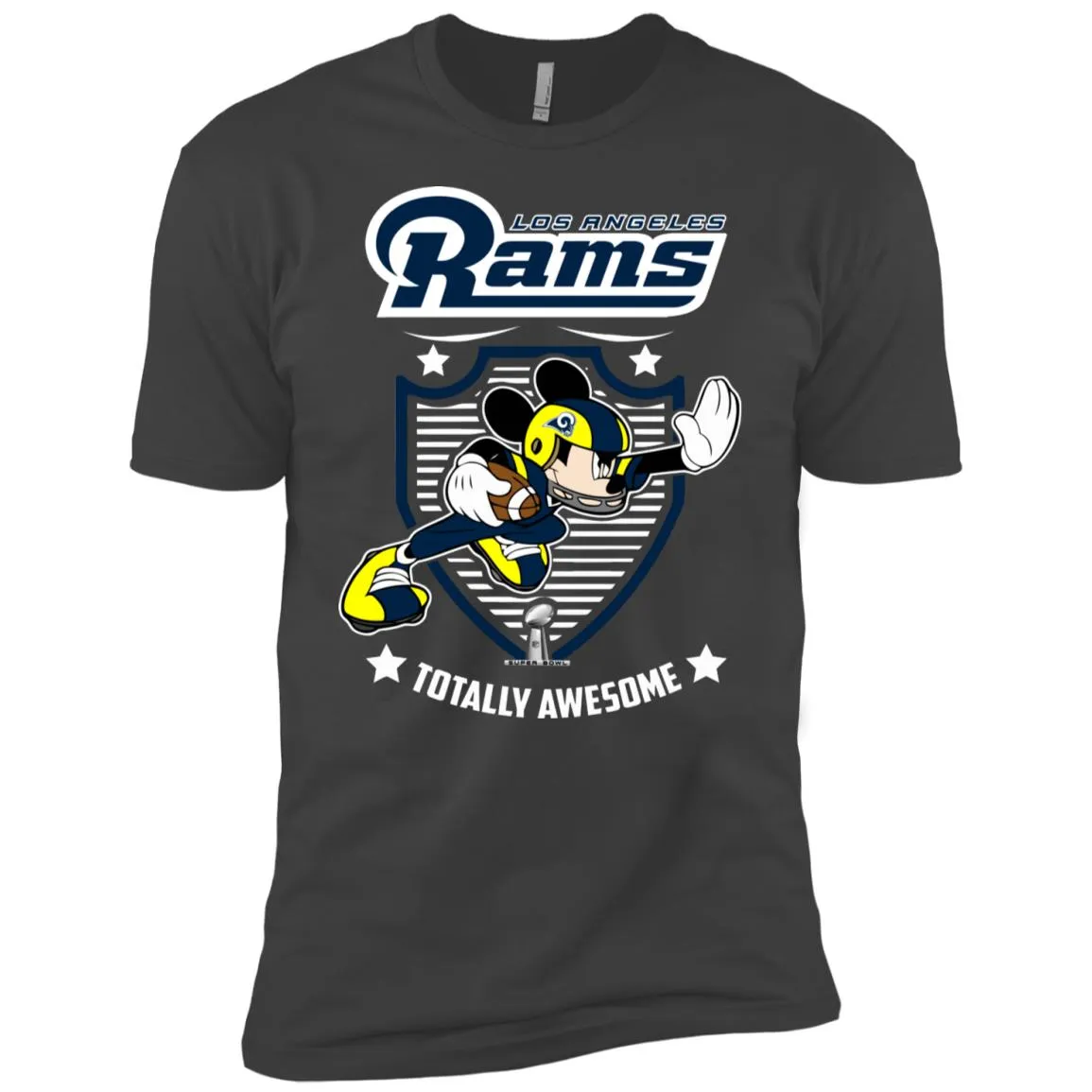 Nfl – Los Angeles Rams Totally Awesome Mickey Mouse Super Bowl 2019 Football Men Short Sleeve T-Shirt