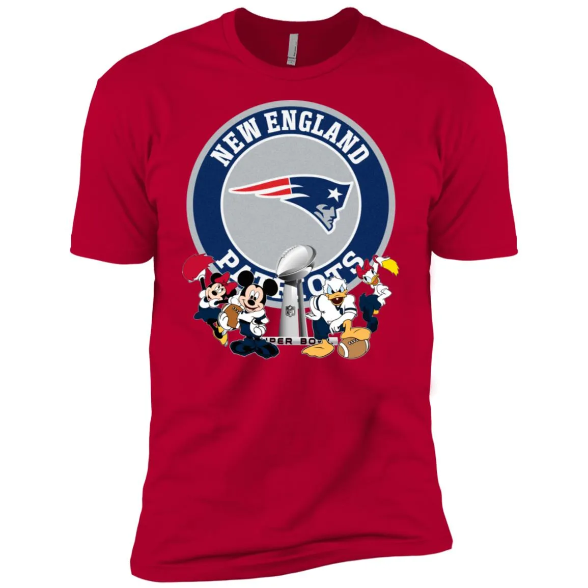 Nfl – New England Patriots Super Bowl 2019 Mickey Mouse Minnie Mouse Donald Duck Daisy Duck Football Men Short Sleeve T-Shirt