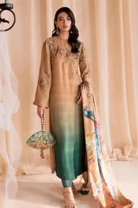 Nilofer Shahid - Turquoise blaze - Embroidered - 3 Piece