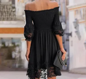 Off Shoulder Short Sleeve Sundress