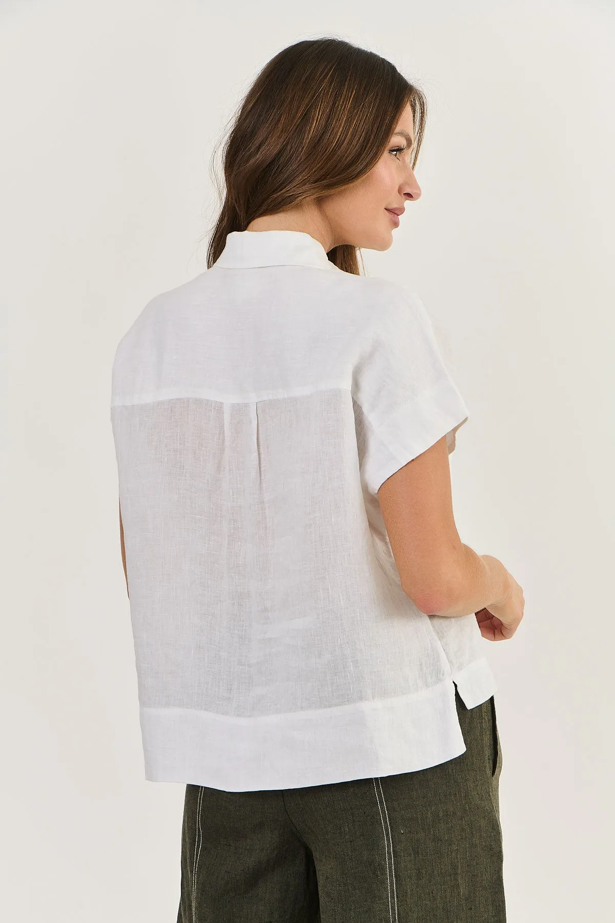 OLIVE ET JULIE Linen Shirt WHITE