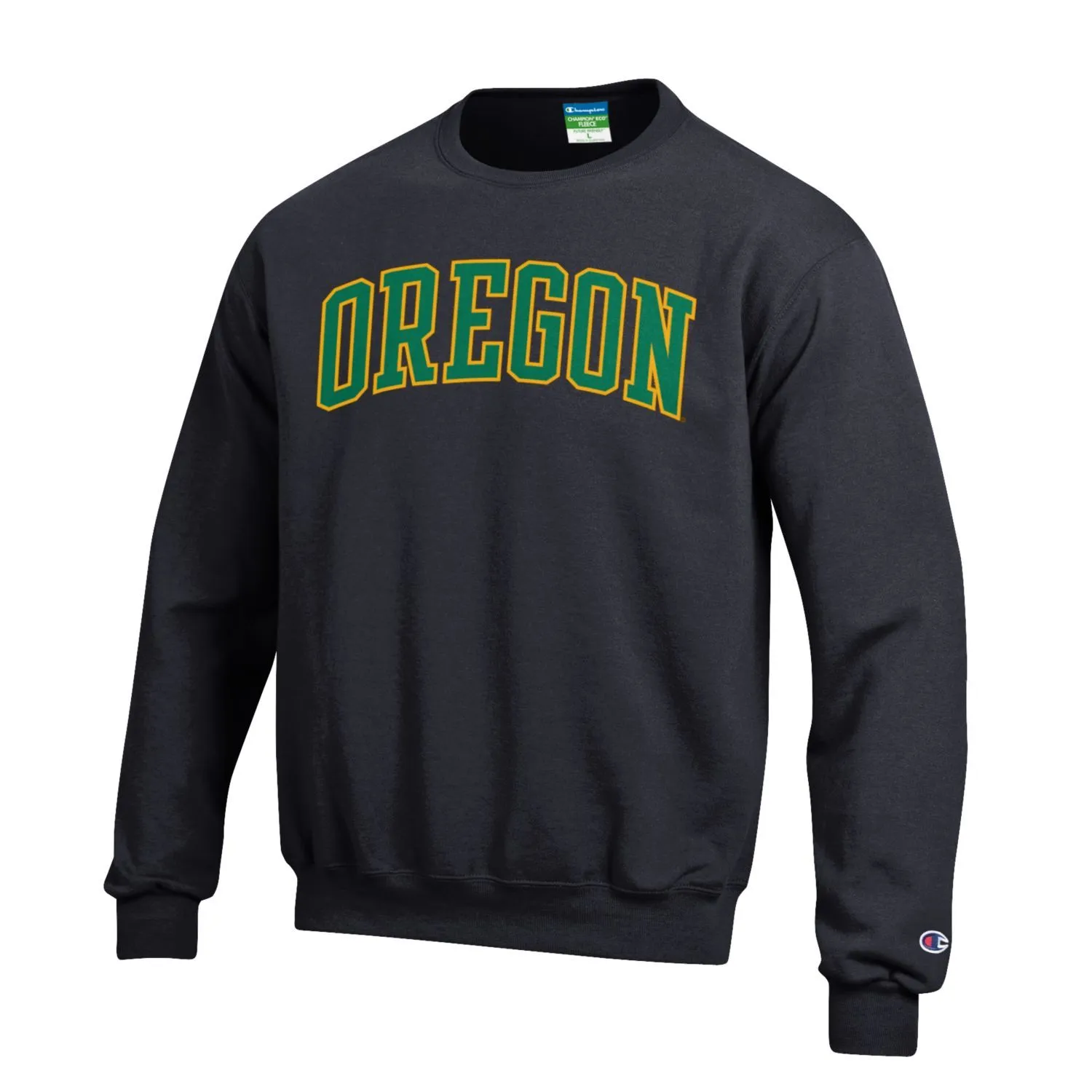 Oregon Ducks Champion Black Powerblend Fleece Crew Pullover Sweatshirt