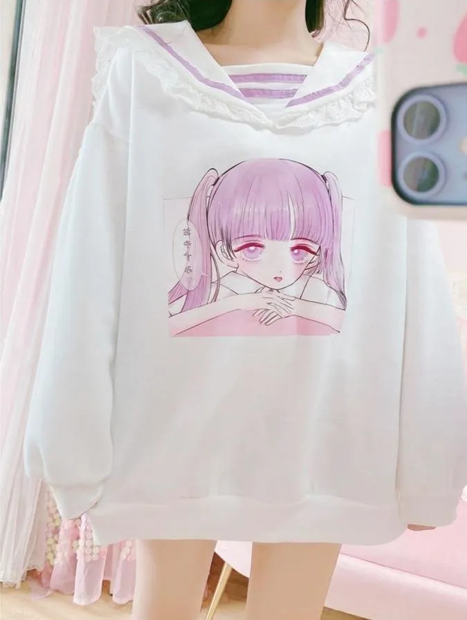 Otaku Baby Collared Sweatshirt