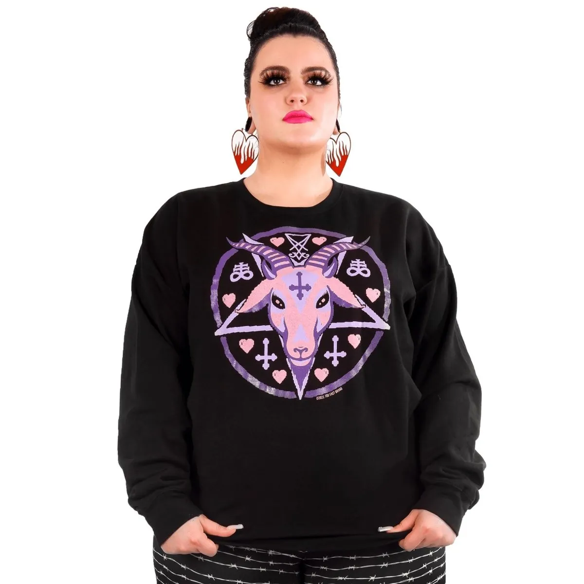 Pastel Goat Baphomet Goth Sweatshirt