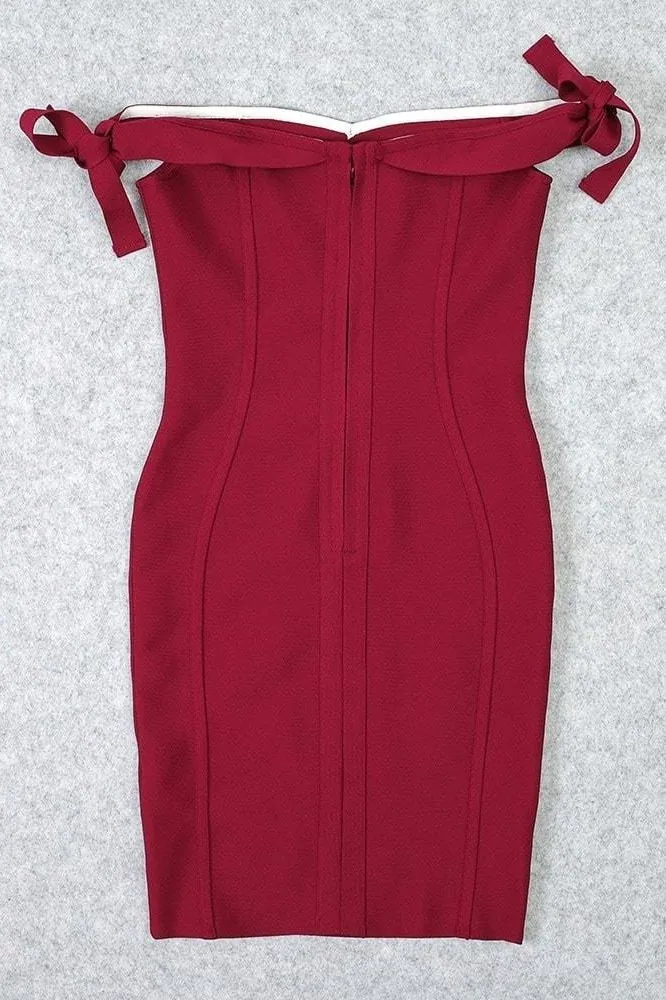 Penelope Bandage Mini Dress - Red Wine