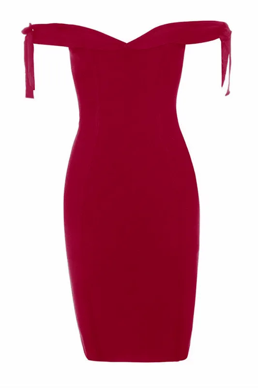 Penelope Bandage Mini Dress - Red Wine