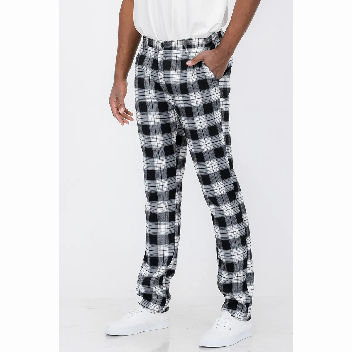 Plaid Slim Fit Trouser Pants