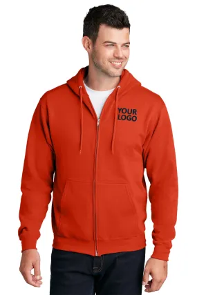 Port & Company Core Fleece Customized Zip Hoodies, Orange