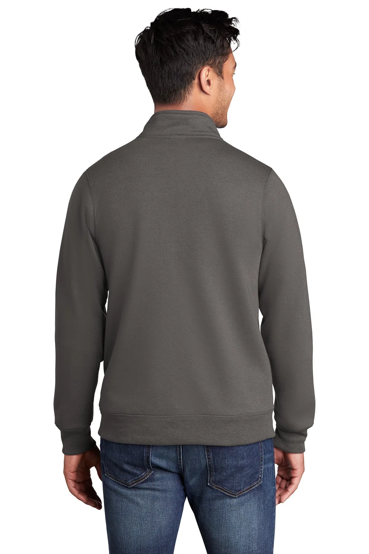 Port & Company Custom Cadet Collar Pullovers, Charcoal