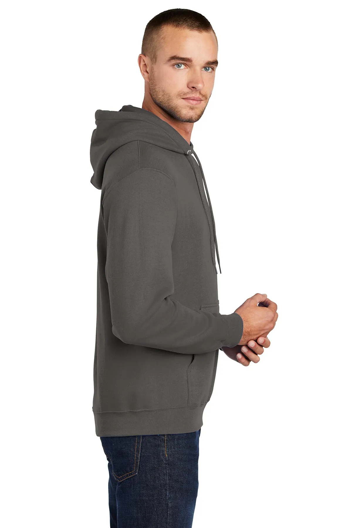 Port & Company Tall Core Fleece Custom Hoodies, Charcoal