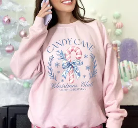 Preppy Chinoiserie Christmas Candy Cane Social Club Sweatshirt