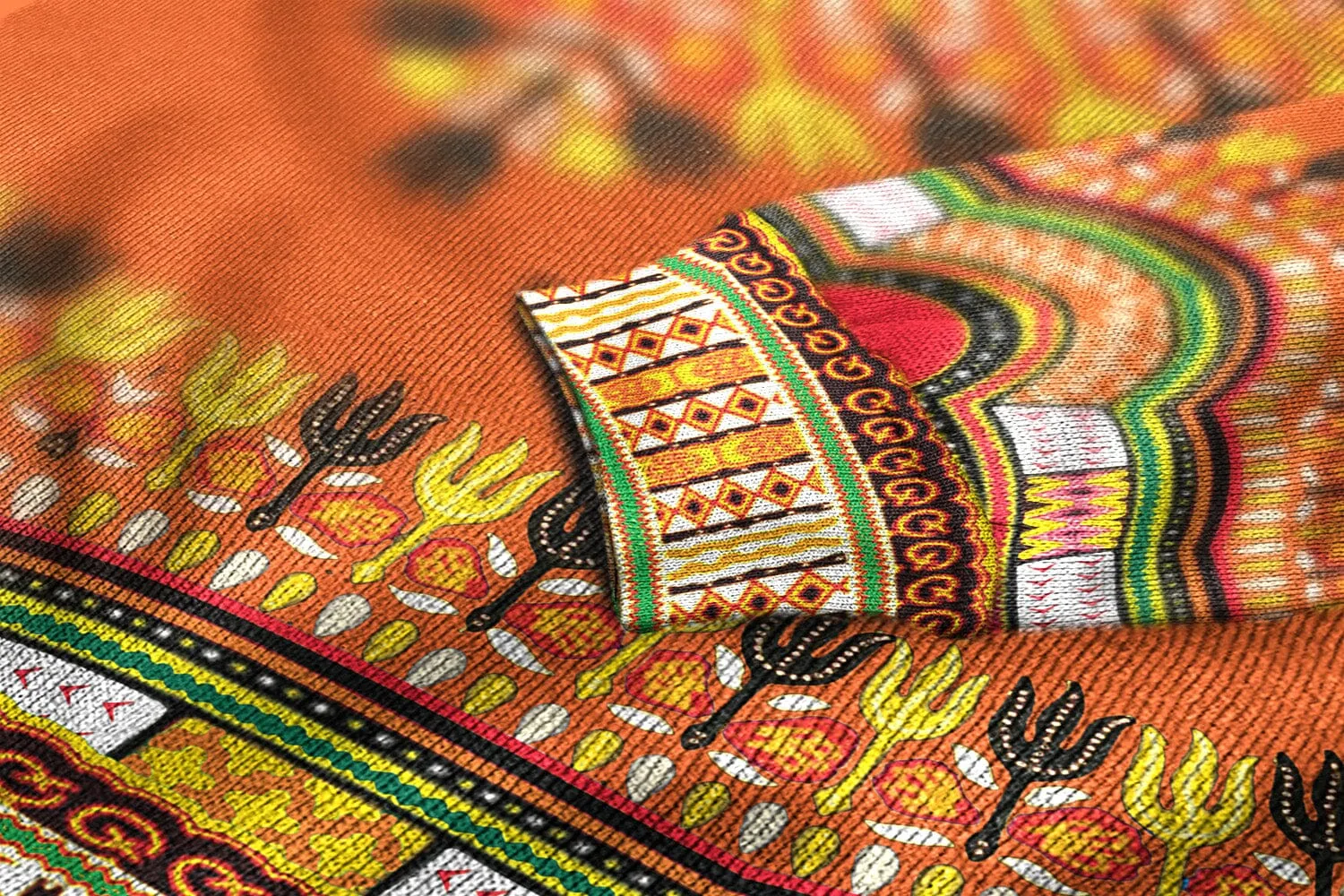 Printed Dashiki In Orange Sweatshirt