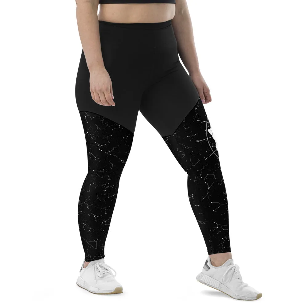 Purr Nebula Sports Leggings - Slimming Effect Compression Fabric with Bum-lift cut - UPF 50  Protection Vegan Gym & Yoga Essentials