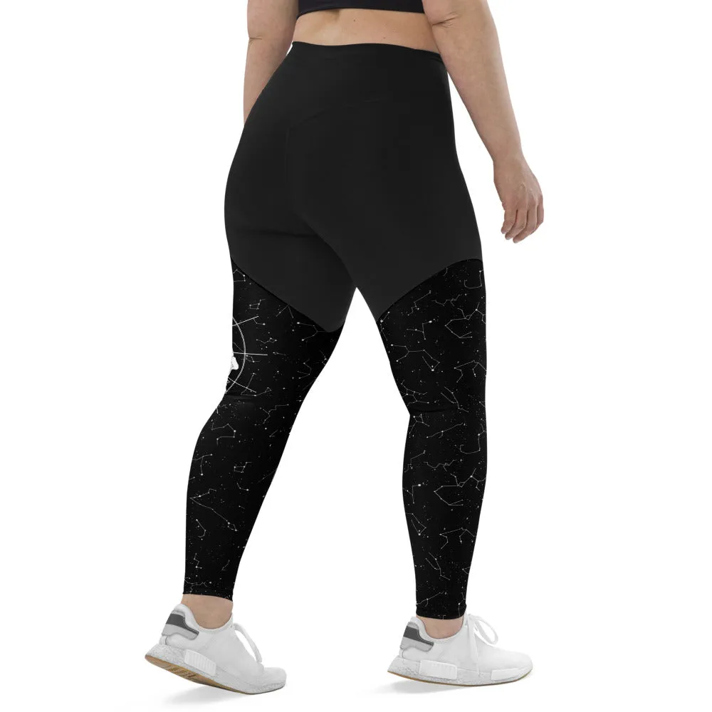 Purr Nebula Sports Leggings - Slimming Effect Compression Fabric with Bum-lift cut - UPF 50  Protection Vegan Gym & Yoga Essentials