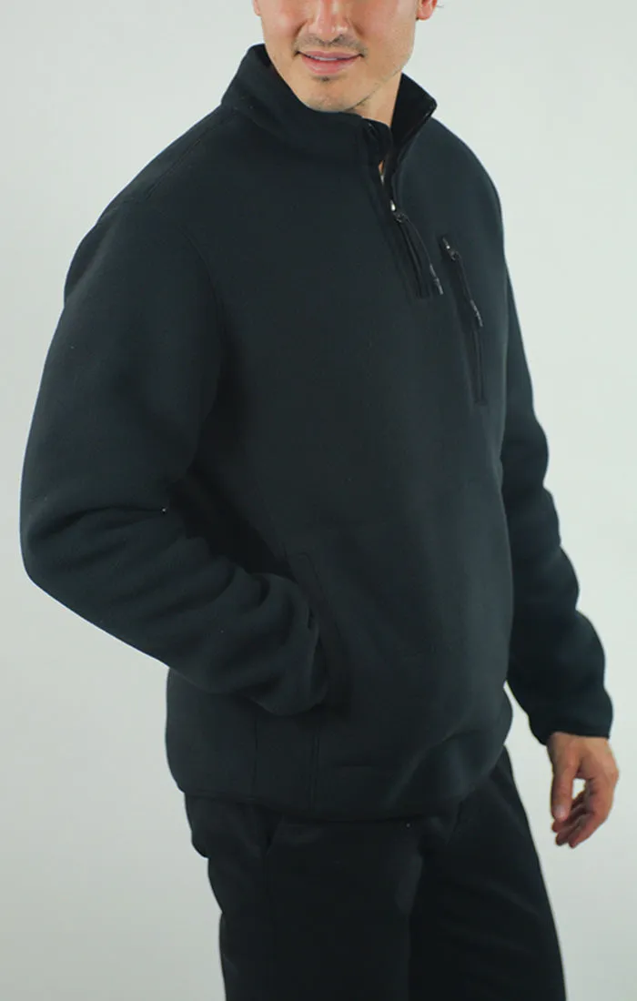 Quarter Zip Sherpa Lined Polar Fleece Pullover