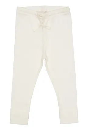 RIB JERSEY LEGGINGS W. STRING - CREAM