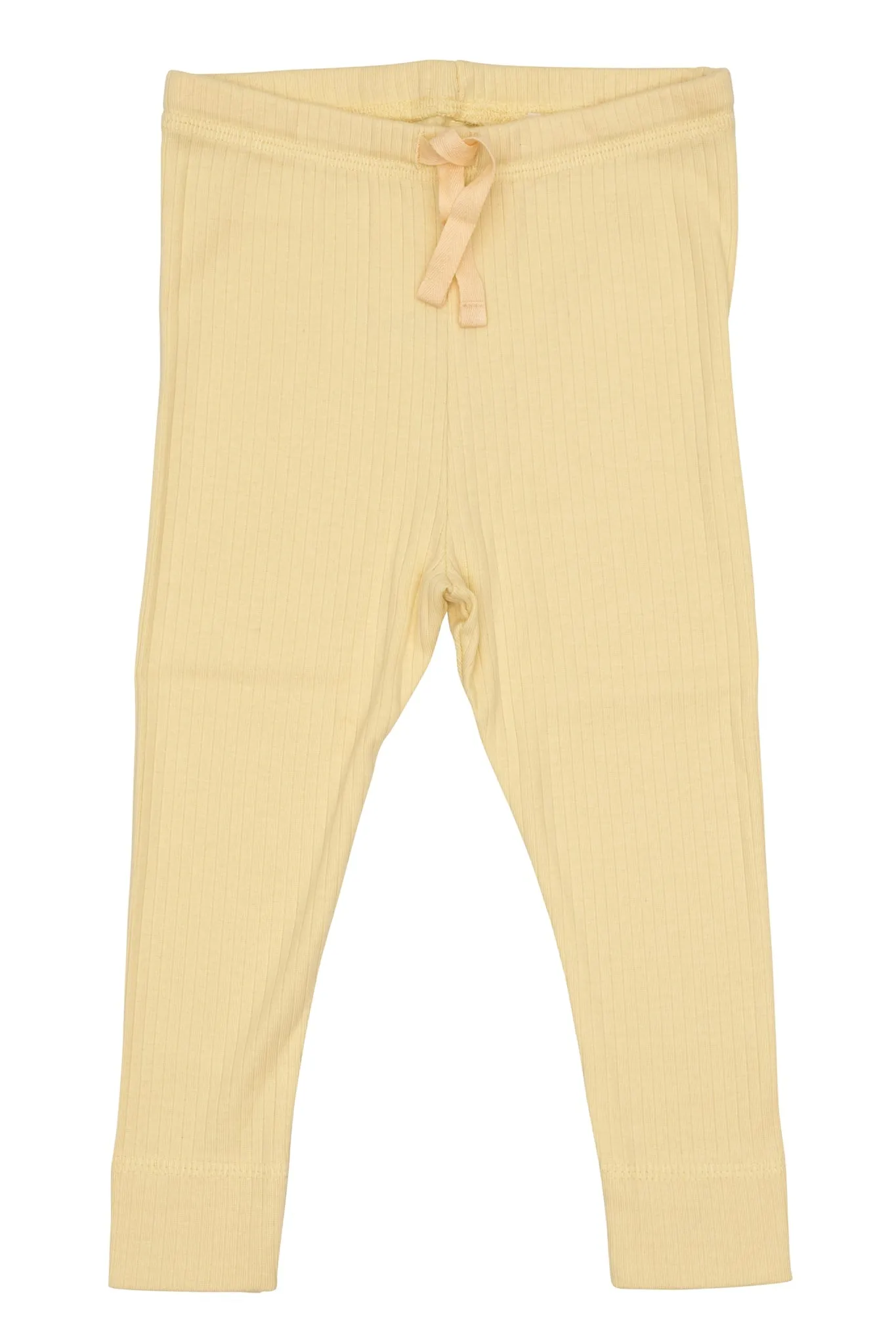 RIB JERSEY LEGGINGS W. STRING - LT. YELLOW