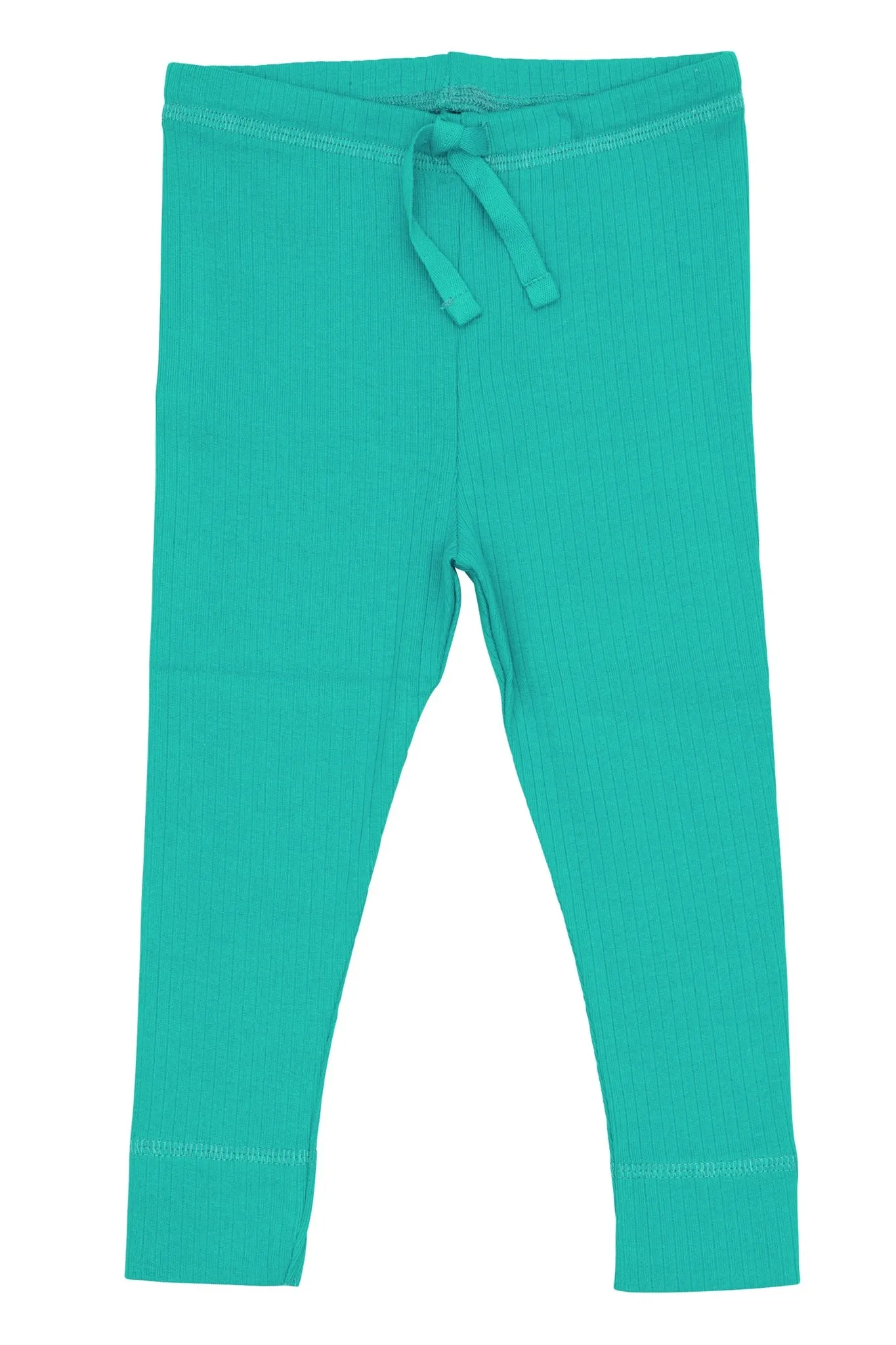 RIB JERSEY LEGGINGS W. STRING - SHARP GREEN