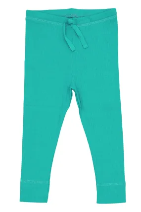 RIB JERSEY LEGGINGS W. STRING - SHARP GREEN