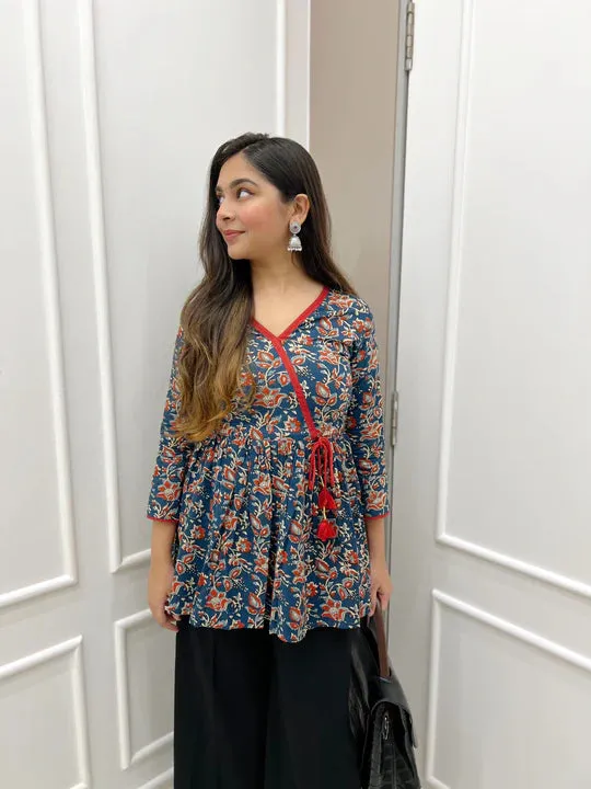 Riya Top | Indigo Floral