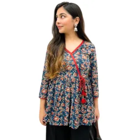 Riya Top | Indigo Floral