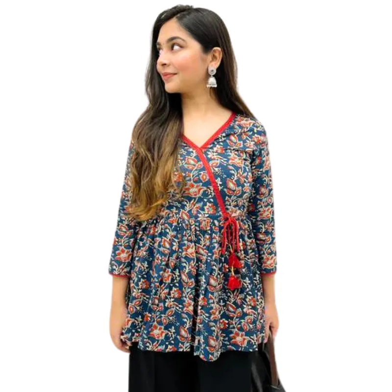 Riya Top | Indigo Floral