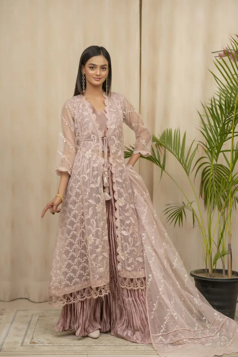 Sadia Aamir - Zumra - Vintage Mauve - Organza - 4 Piece