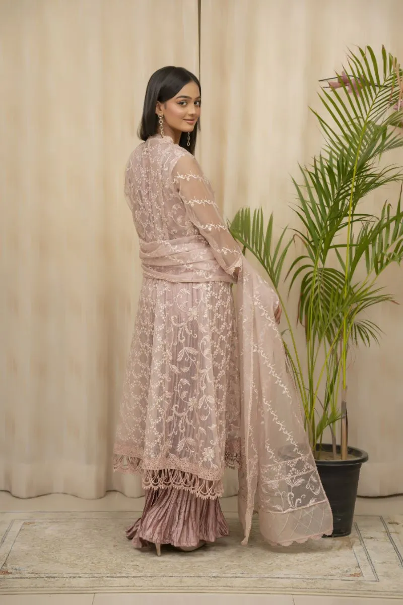 Sadia Aamir - Zumra - Vintage Mauve - Organza - 4 Piece