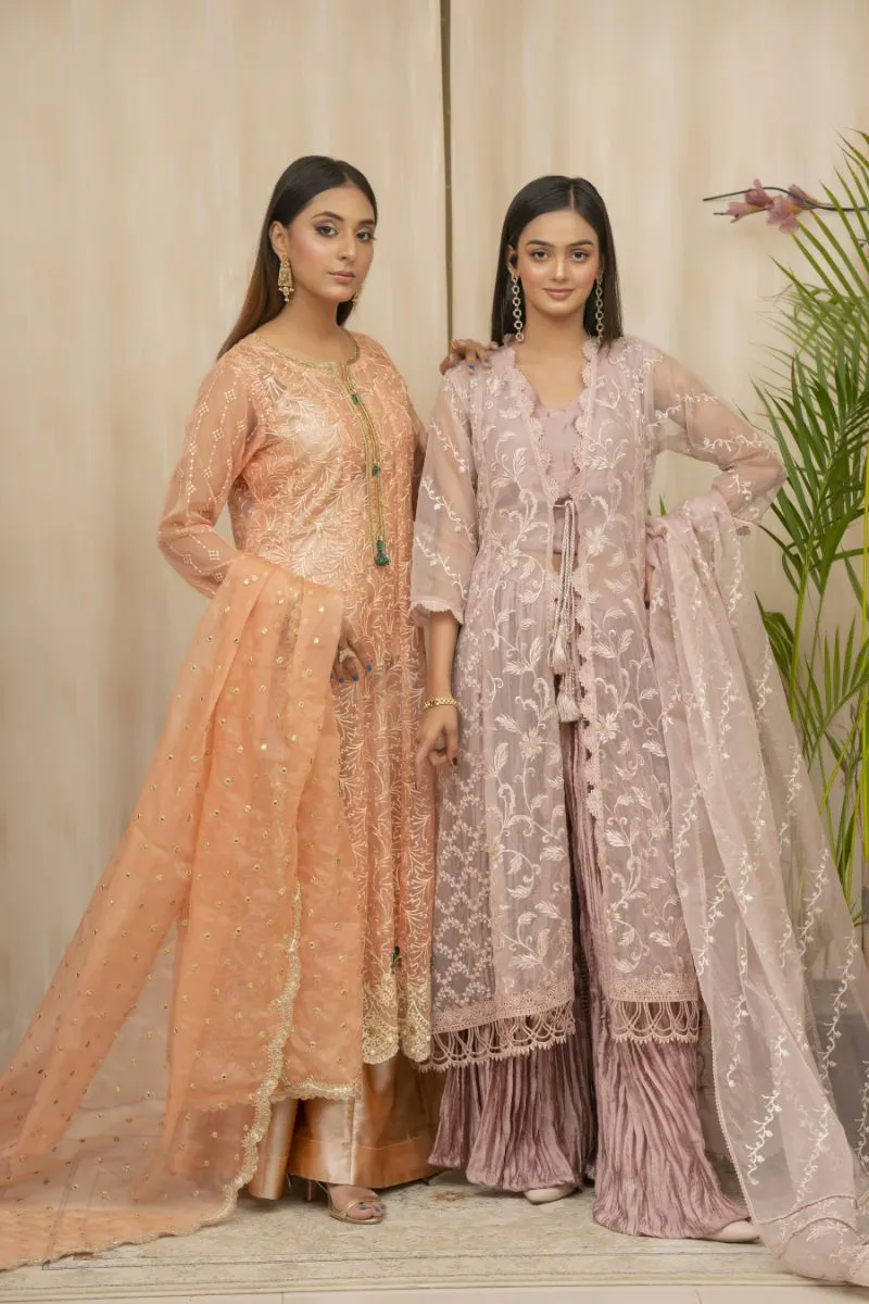 Sadia Aamir - Zumra - Vintage Mauve - Organza - 4 Piece