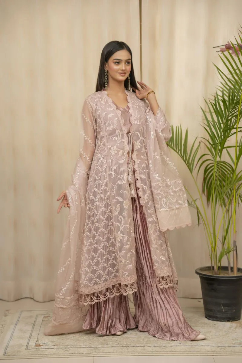 Sadia Aamir - Zumra - Vintage Mauve - Organza - 4 Piece