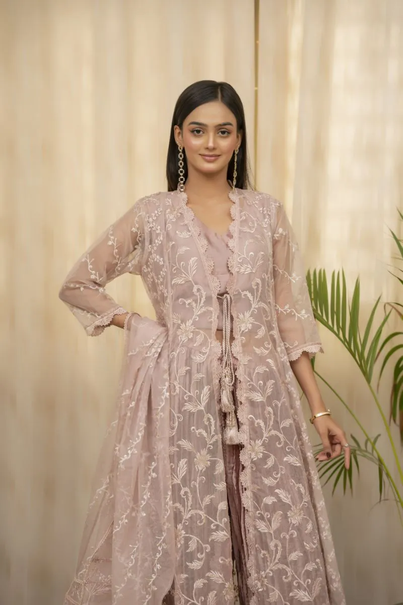 Sadia Aamir - Zumra - Vintage Mauve - Organza - 4 Piece