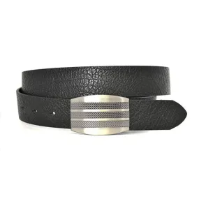 SAEGER - Mens Black Leather Reversible Belt