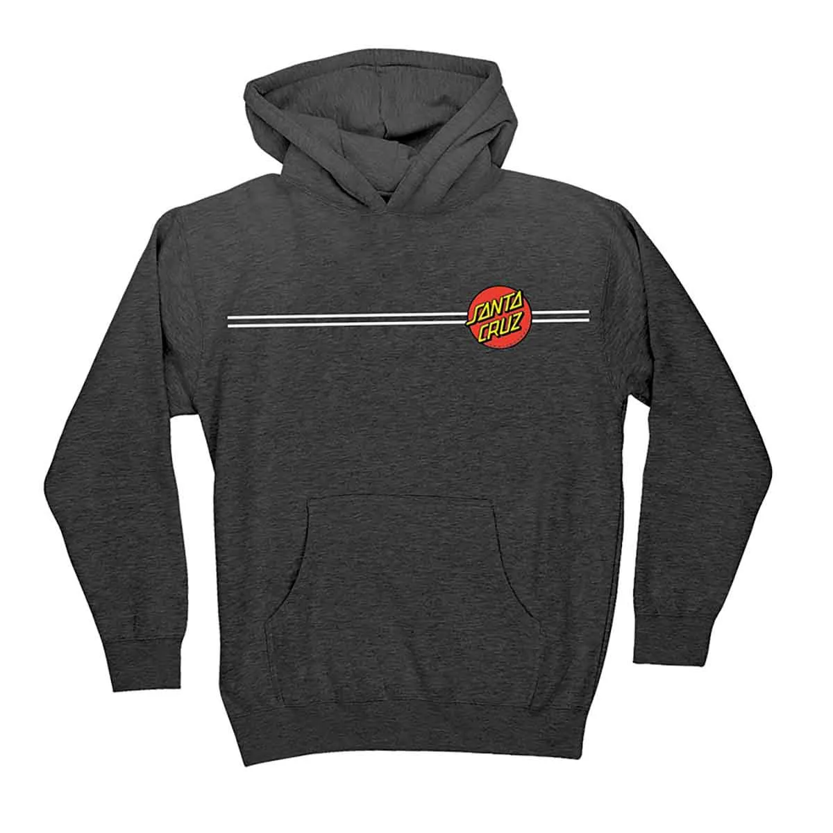 Santa Cruz Classic Dot Pullover Hooded Youth Sweatshirt - Charcoal Heather