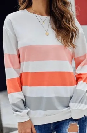 Sara Pastel Stripe Pullover