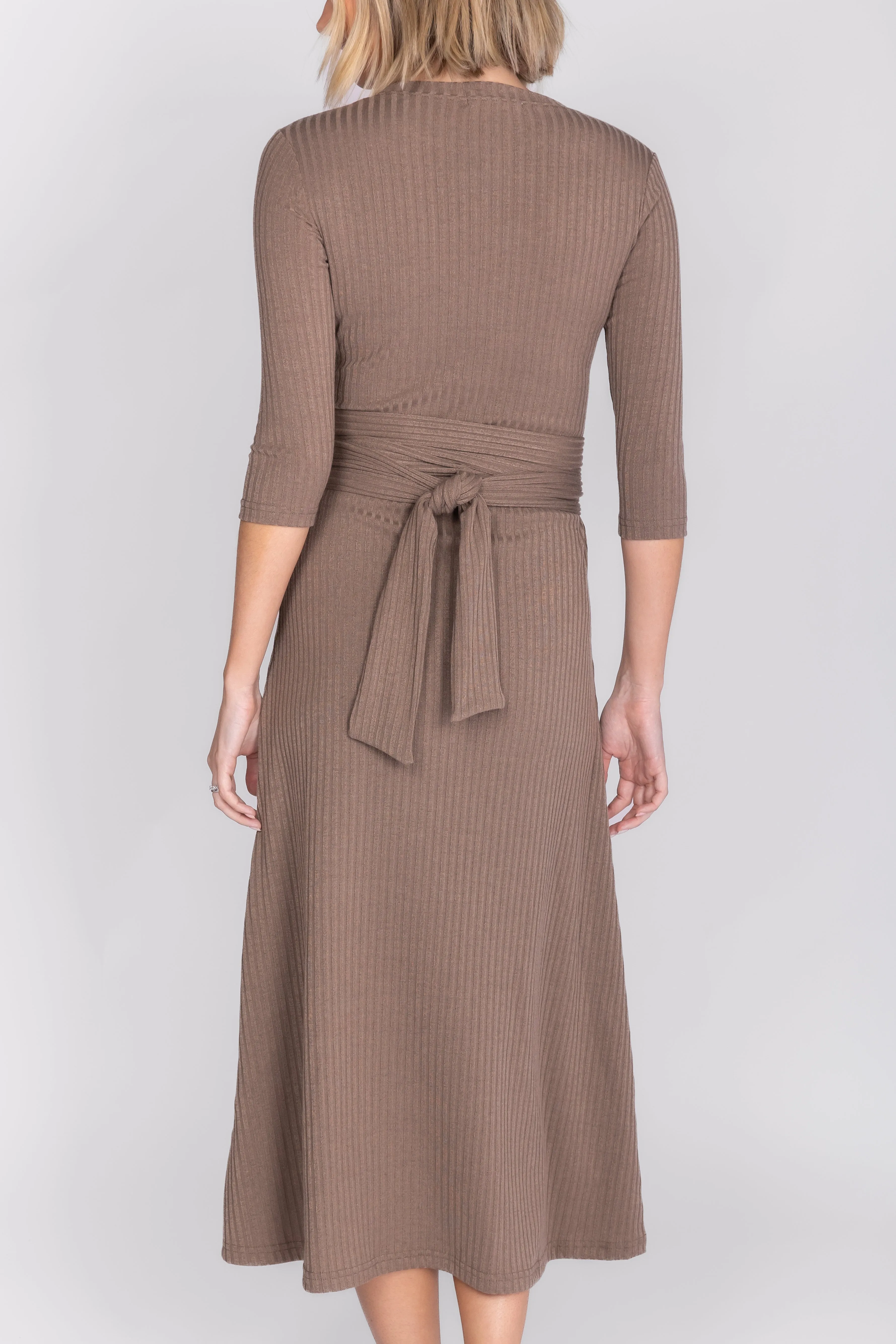 Sarah Dress 3/4 Sleeves Mocha