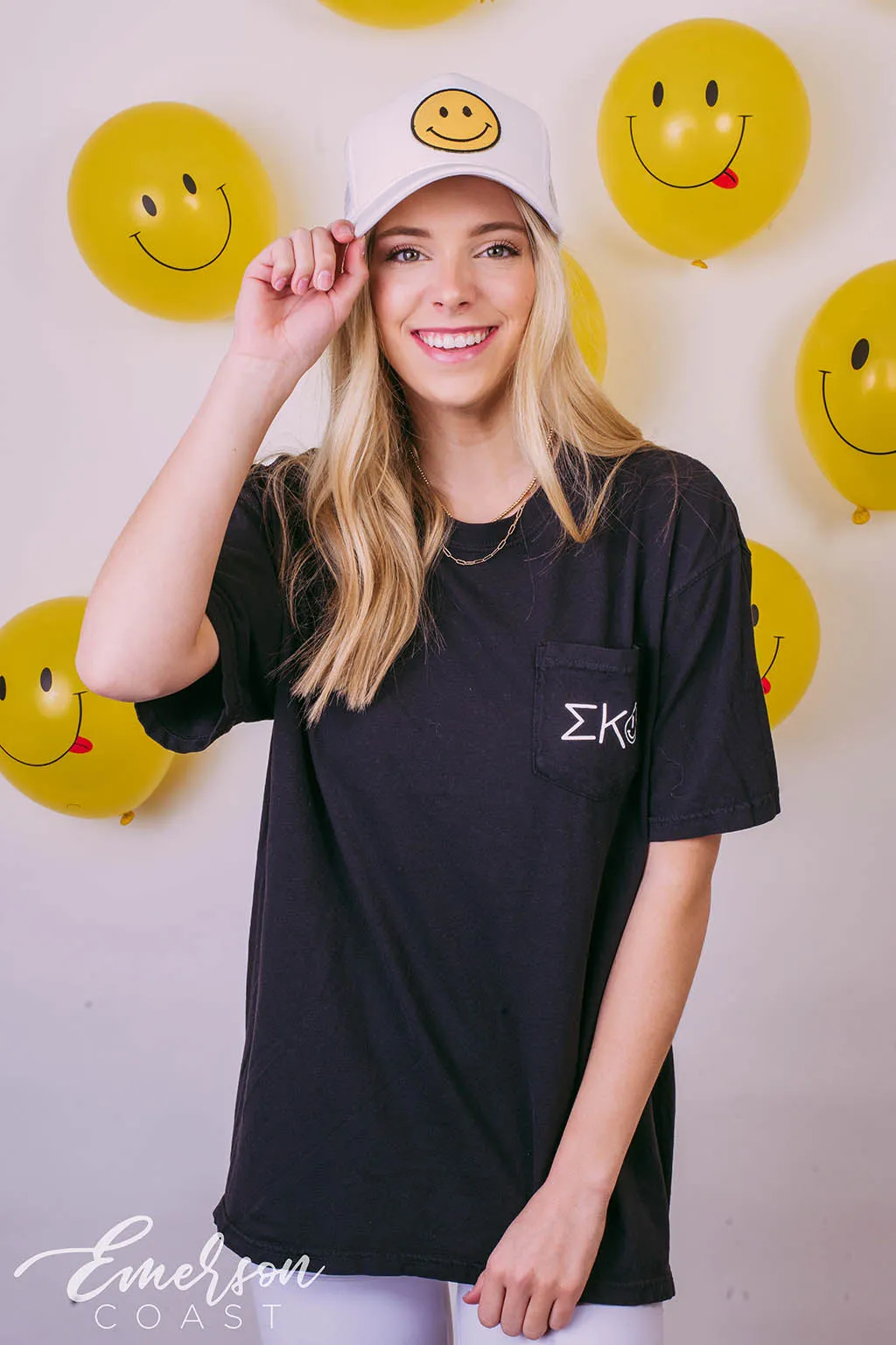 Sigma Kappa Smiley Faces Pocket Tee