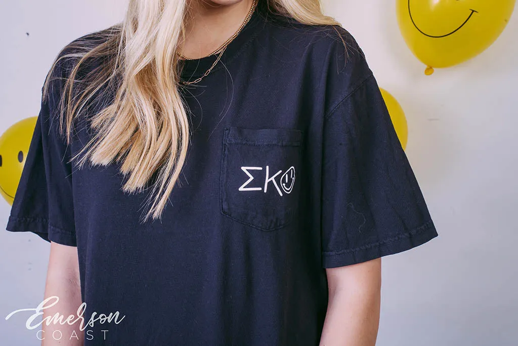 Sigma Kappa Smiley Faces Pocket Tee